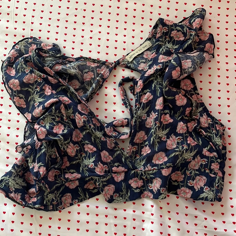 Sisters of the tribe floral blouse
